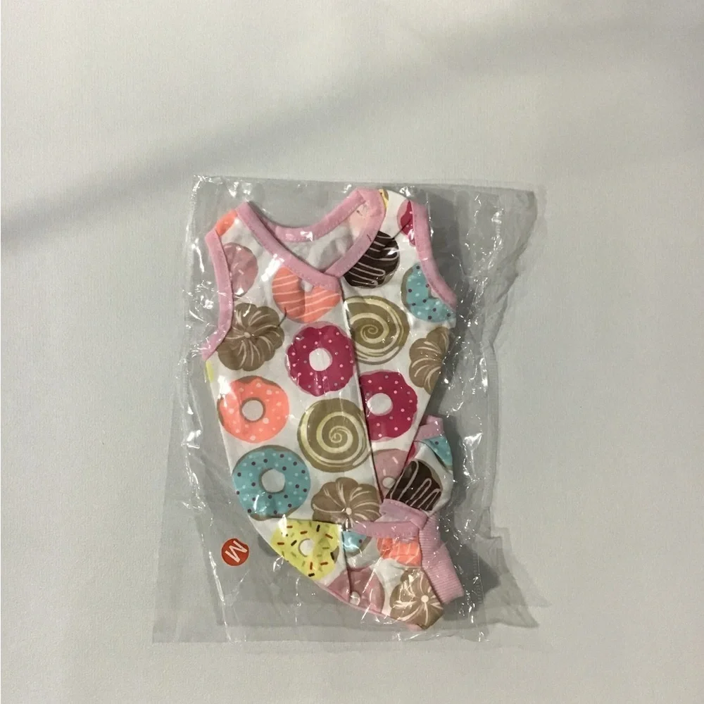 Cat/Dog recovery suits - 3 - Donuts, sports and strawberries - Size Medium. NEW